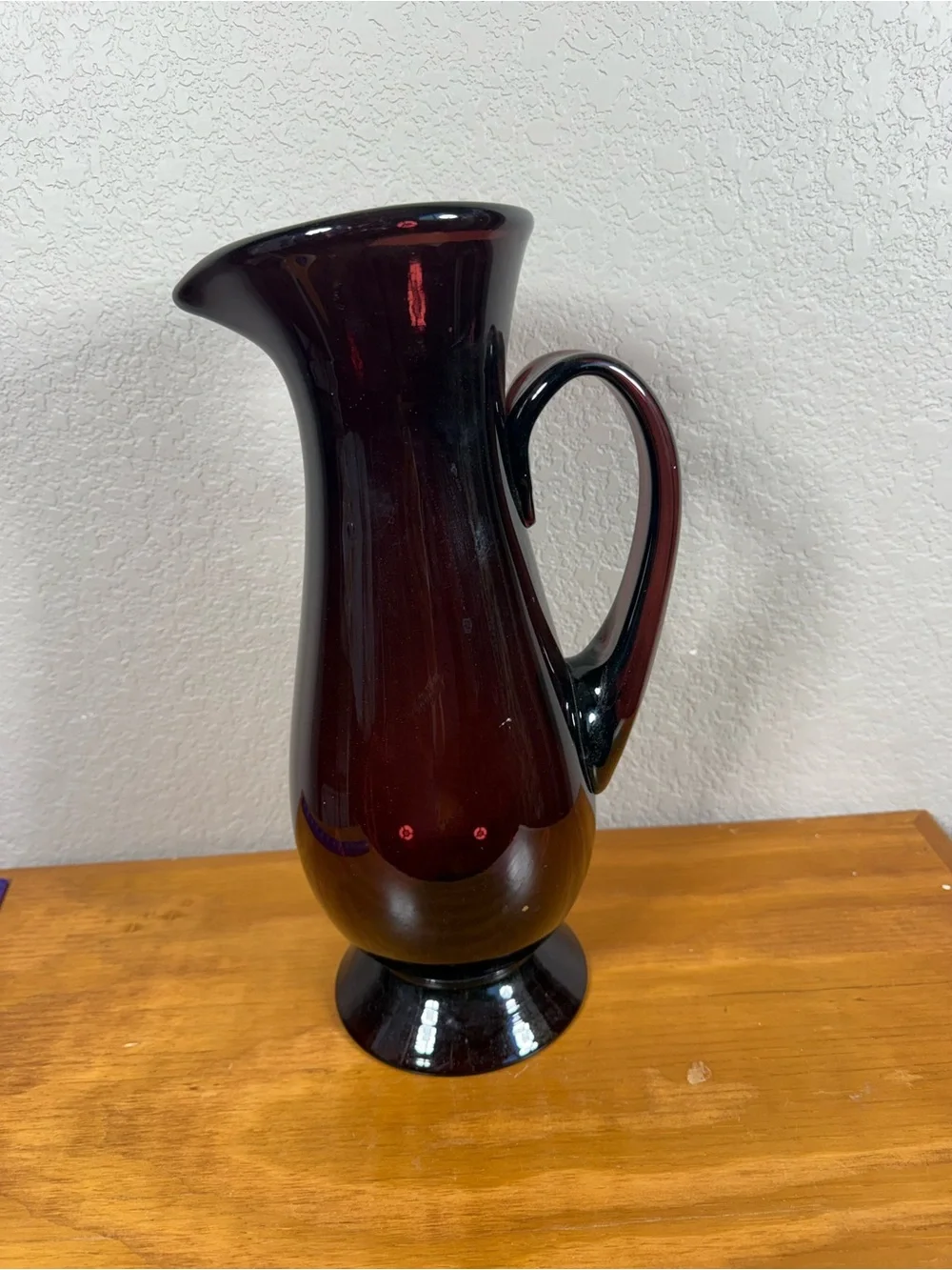 Deep Ruby Glass Pitcher Vase